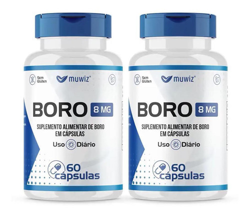 Boro 8mg 60 Cápsulas 400mg Muwiz Kit X2