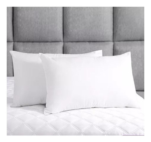 Almohadas 2 Pack Estándar Microfibra Media Con Cierre Color Blanco