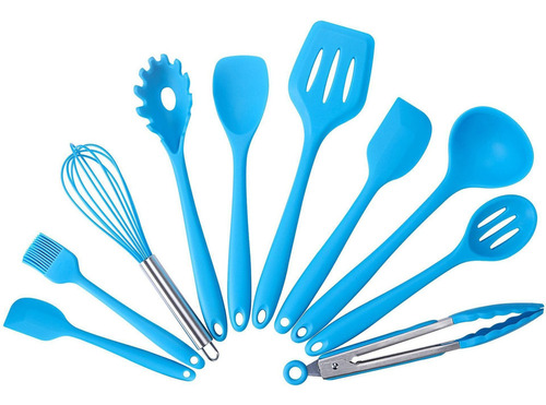 Utensilios De Cocina De Silicona, 10 Piezas, Cuchara Y Espát