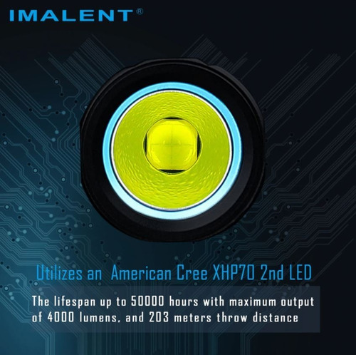 Lanterna Imalent Ld70 Edc 4000lm Oled Display Usb Magnético