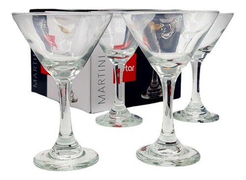 Set 4 Pza Copa Martini Vidrio 274ml 11x11x16cm