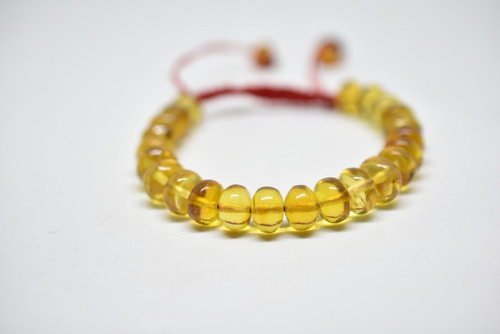 Pulsera Ámbar Amarillo Ajustable Con Hilo Lixo Diámetro 10   Largo 20