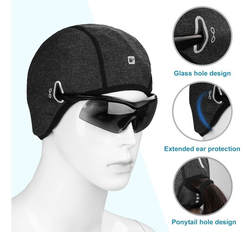 Imagen 5 de 9 de Gorro Termico Transpirable Para Ciclista Motociclista Mujer