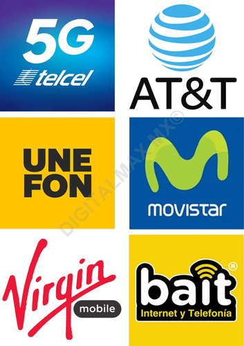 Recarga Telefónica Telcel Movistar At&t Unefon Bait Virgin