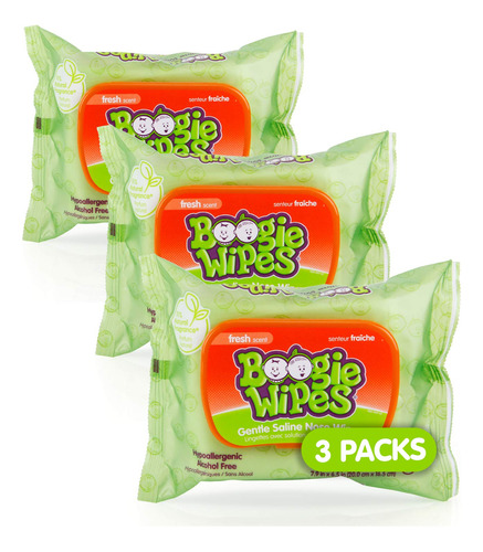 Boogie Wipes toallitas Salinas Para La Nariz Con Fresco Ar.