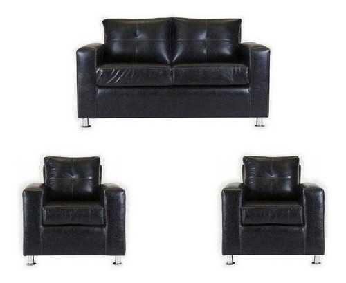 Living Facundo 211 Pata Metálica Pu Negro / Muebles América