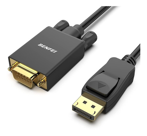 Cable Displayport A Vga 1080p. Macho A Macho Chapado En Oro 