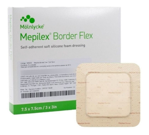 Curativo Mepilex Border Flex 7,5cmx7,5cm - 1 Unidade