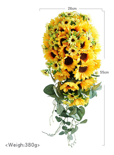 Girasol Artificial De Boda Sosteniendo Bouquet Toss Bouquet