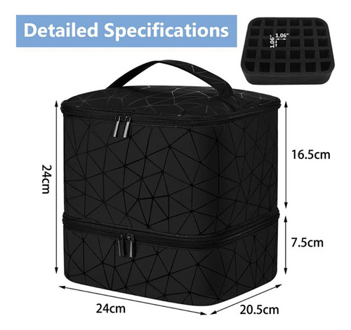 A Bolsa De Manicure De Camada Dupla Nail Organizer Com Alça