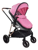 Comprar Coche Cuna Para Bebe Tipo Moises Priori Ana Color Rosa Chasis Negro