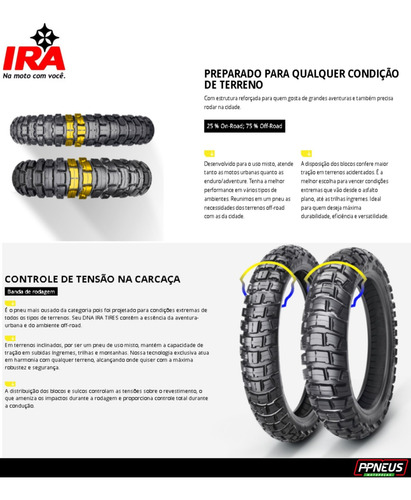 Pneu 120/80-18 62s Ira Tires Dust Tras (xre/lander)