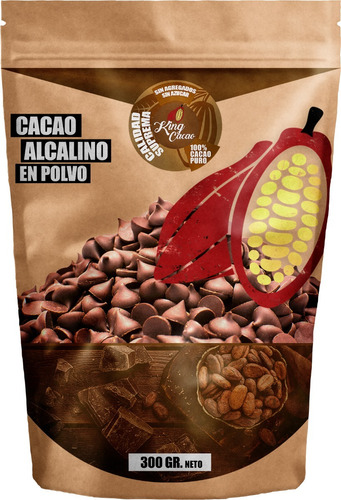 Cacao Amargo Puro En Polvo X 300 Gr King Cacao Supremo
