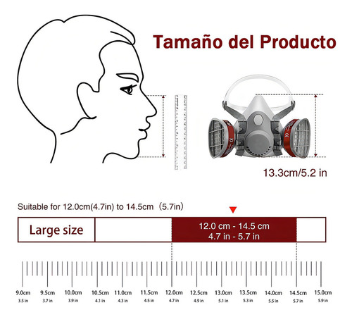 Mashem Máscara Protectiva Respiratoria Silicona Y Plástico