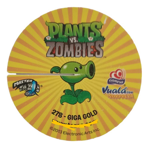 Tazo Plantas Vs Zombies 278 Giga Gold (Usado)