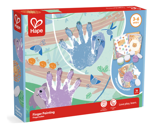 Hape, Kit De Pintura, 4 Botes De Pintura De Dedos E2005