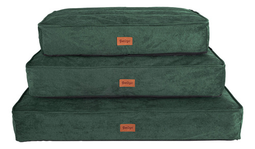 Cama Perro Mascota Pet2go® 100% Lavable Style Premium 80x50 Color Verde Diseño Mediana