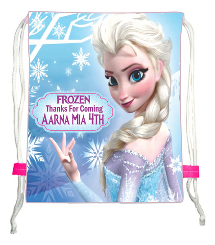  Cotillon Tula Bolsa Para Cumpleaños De Frozen X 6 Unidades