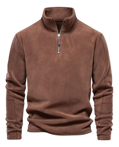 Sudadera De Forro Polar Con Cuello Alto Y Cremallera Para Ho