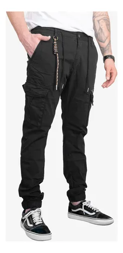 Jogger Hombre Pantalón Cargo Gabardina Puños Moda Importado