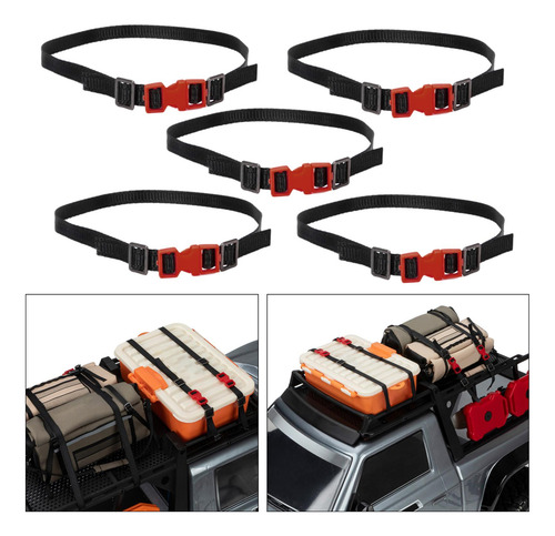 2 X 5x 1:10 Rc Coche Techo Portaequipajes Cuerda Correas