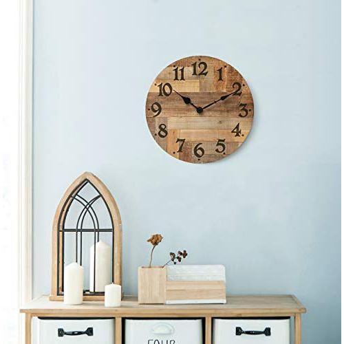 Nikky Home Reloj De Pared De Granja Vintage - Reloj De Mader