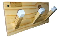 Comprar Perchero Recibidor En Madera, Para Pared, 3 Perchas Nórdico Color Madera