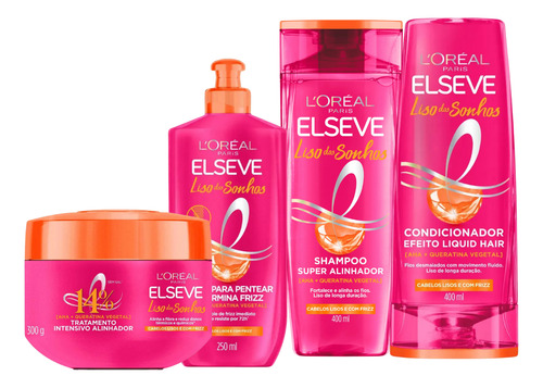 Kit Elseve Liso Dos Sonhos 4 Itens Versão 400ml