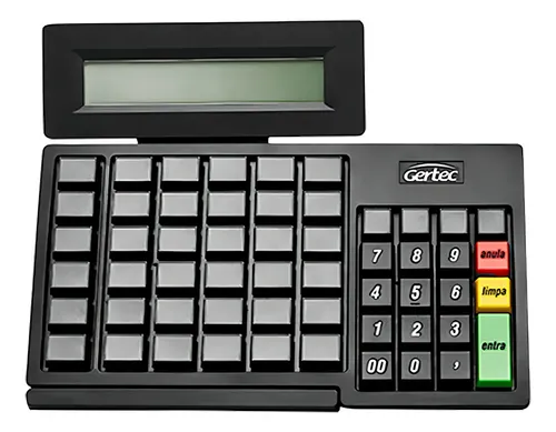 Teclado Para Pdv Com Display Tec55 Usb 2.0 Gertec Cor De Teclado Preto Idioma Português Brasil