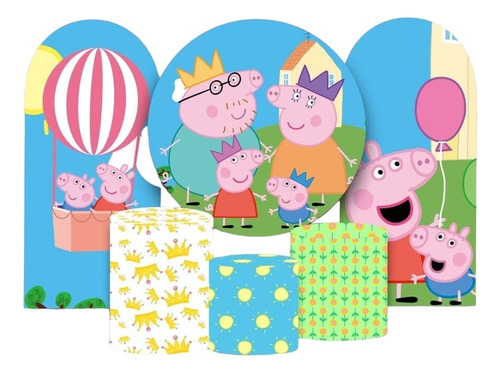 Funda Peppa Pig Tela Mampara 2m D, 3 Cilindros Y 2 Mampara