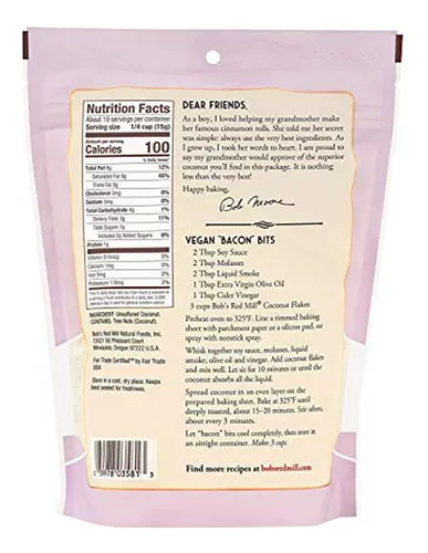 Coco Rallado Sin Azúcar Bob's Red Mill 10oz X2 - Re Sellable