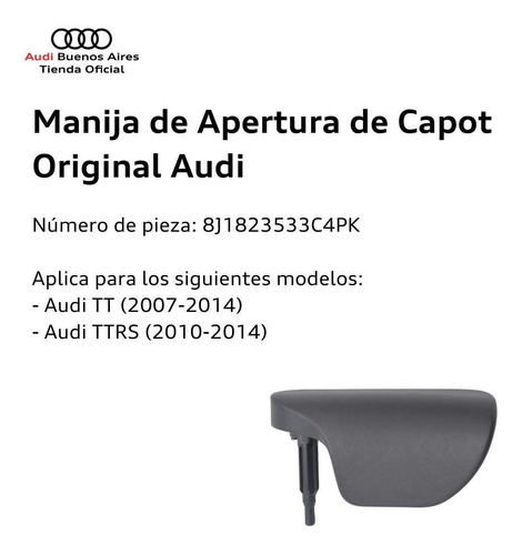 Manija De Apertura De Capot Audi Tt 2014