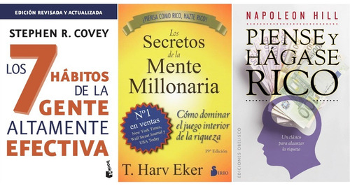 Los Secretos Mente Millonaria+ Los 7 Hábitos + Piense-libros