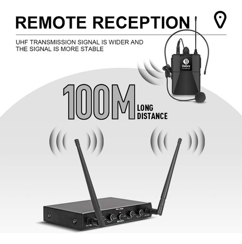Sistema Audio Au400 Pro Uhf 4 Canales Micrófonos Inalámbrico