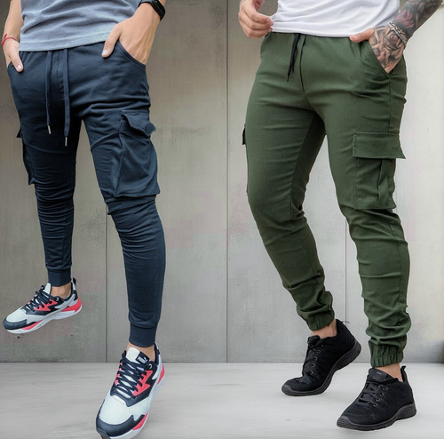 Pack X 2 - Pantalón Jogger Cargo Elastizado Babucha Hombre
