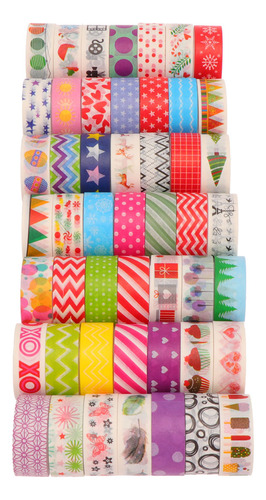 50 Rollos De Pegatinas Adhesivas De Papel Washi Para Decorac