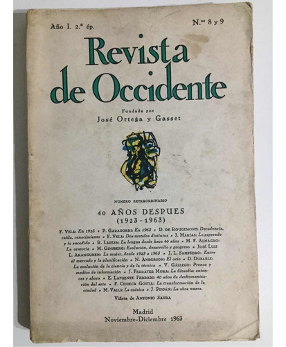 Revista De Occidente # 8-9 Tomo 3. Noviembre/diciembre 1963