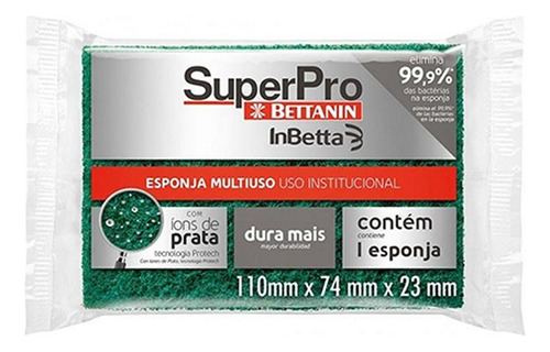 Esponja Dupla Face Multiuso Superpro Betanin - Kit C/10 Peca