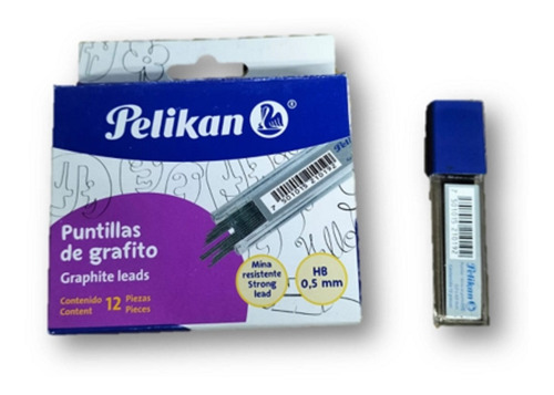 Puntillas De Grafito 0.5 Mm Caja Con 12 Tubos