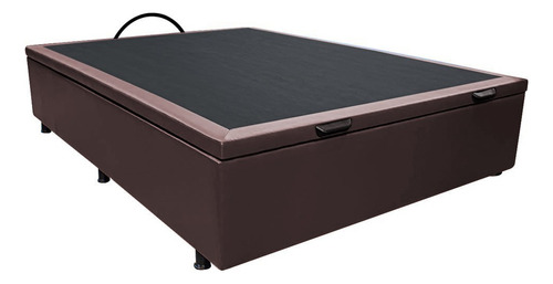 Base Box Baú Para Cama Viúva 128x188cm Liz Sintético Marrom