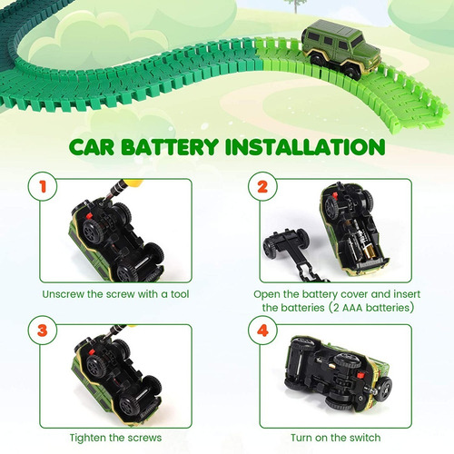 Imagen 2 de 8 de Niños Juguete Eléctrico Dinosaurio Rail Coche 184pcs