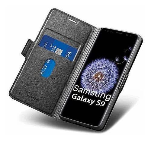 Aunote Samsung S9 Case Wallet, Samsung Galaxy S9 Flip Case, 