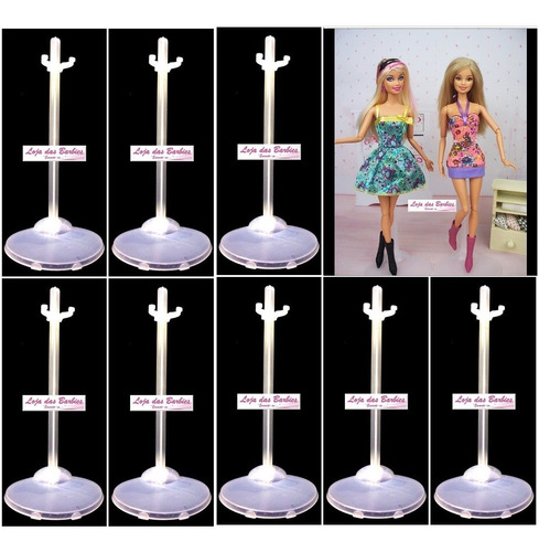 Kit Lote 20 Suporte Transparente Para Boneca Barbie Ken Susi