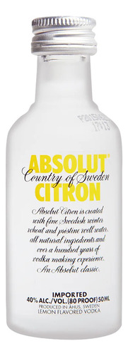 Miniatura Vodka Absolut Citron 50ml (vidrio)
