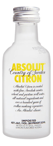 Miniatura Vodka Absolut Citron 50ml (vidrio)