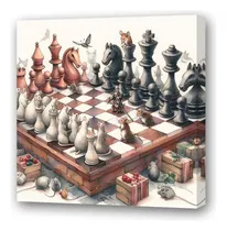 Comprar Cuadro 60x60cm Raton Ajedrez Juego Chess Dibujo Play M2