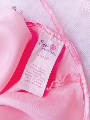 Camisón De Satín Color Rosa Baby, Talla L (Usado)