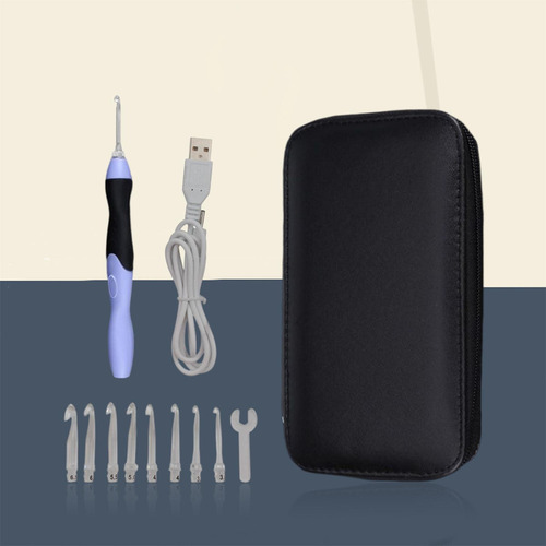 Ganchos De Ganchillo Con Luz Led 9 En 1 Usb Recargable Diy