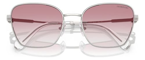 Óculos De Sol Swarovski Prata Sk7029 40018d-58 Cor Prateado Armação Prateado Haste Prateado Lente Rosa