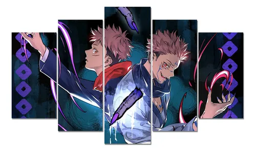 Cuadro - Poster - 5 Piezas 135 X 80 Cm - Jujutsu Kaisen